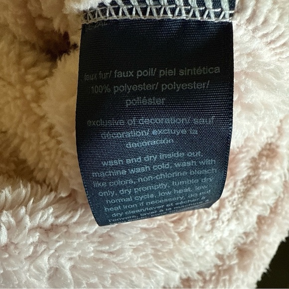 Tommy Hilfiger Women’s Baby Pink Faux Fur Zip Pullover Jacket Size L - Picture 9 of 11